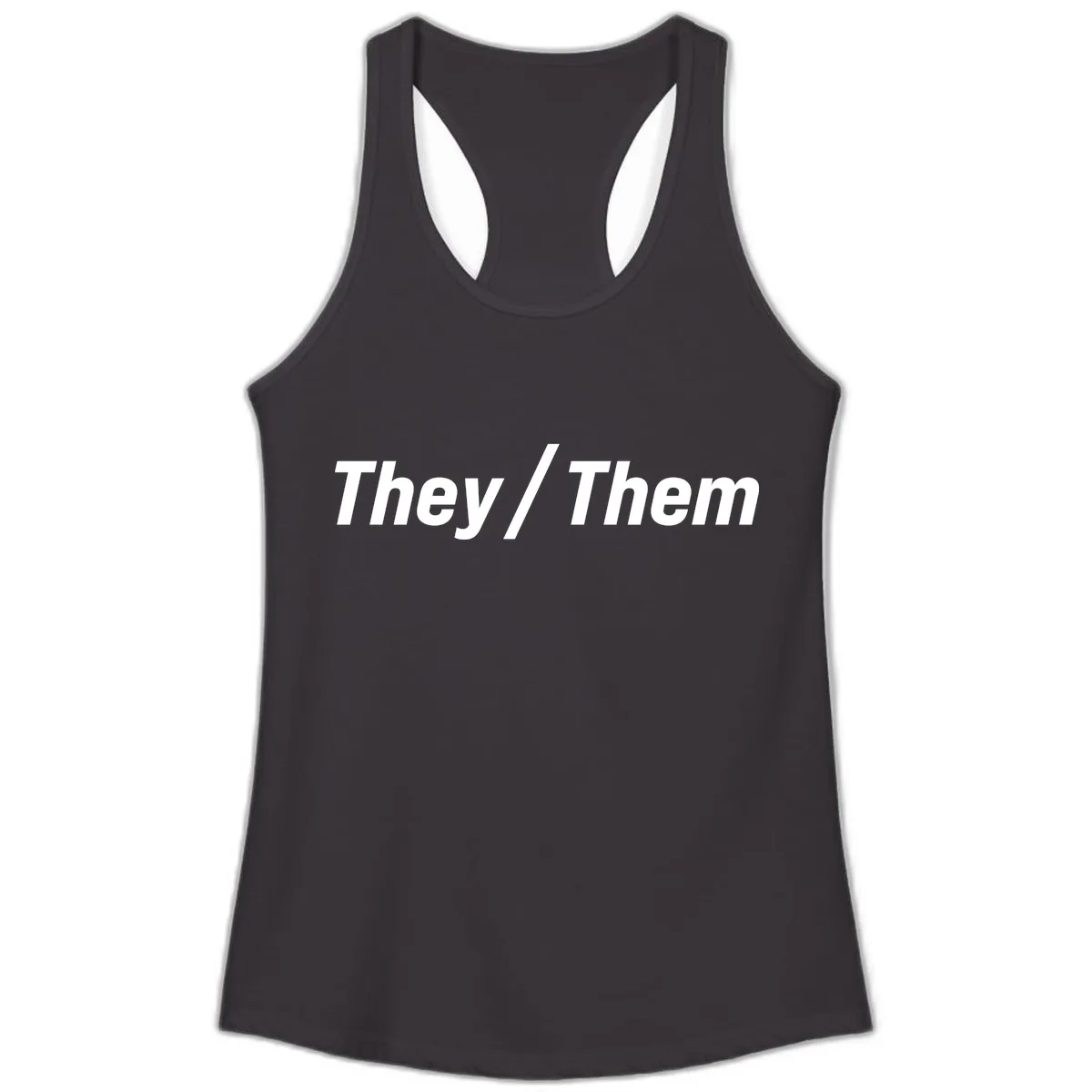 They/Them Pronoun Statement Ladies Tank in Black