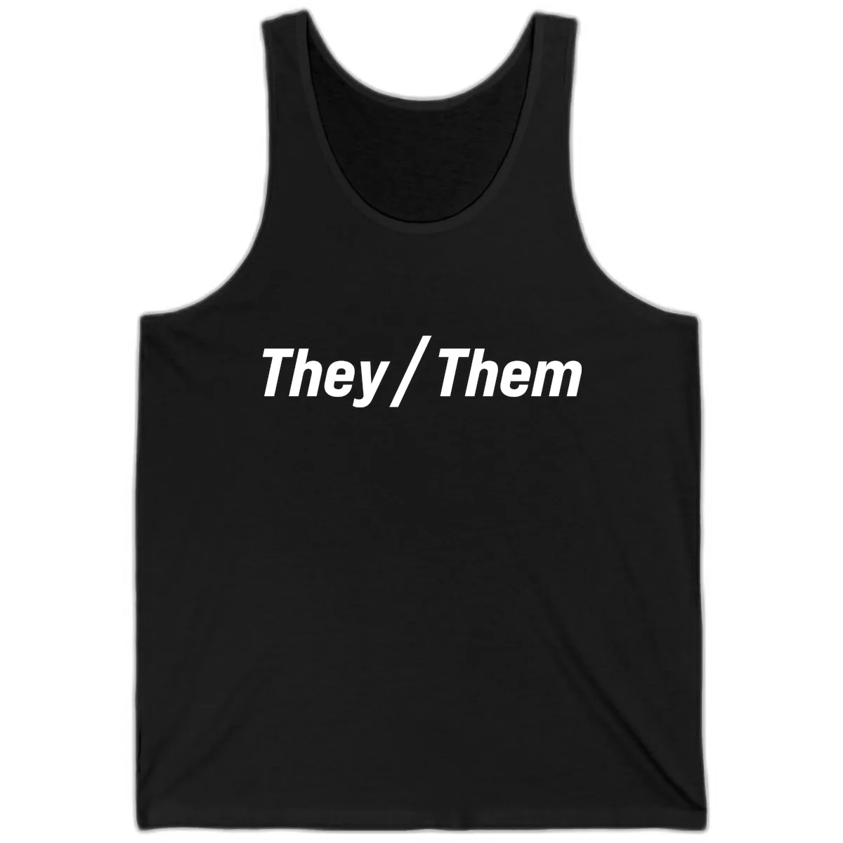 They/Them Pronoun Statement Tank in Black