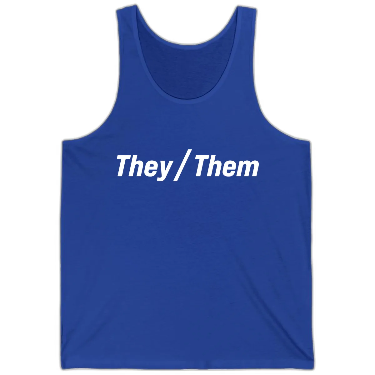 They/Them Pronoun Statement Tank in True Royal