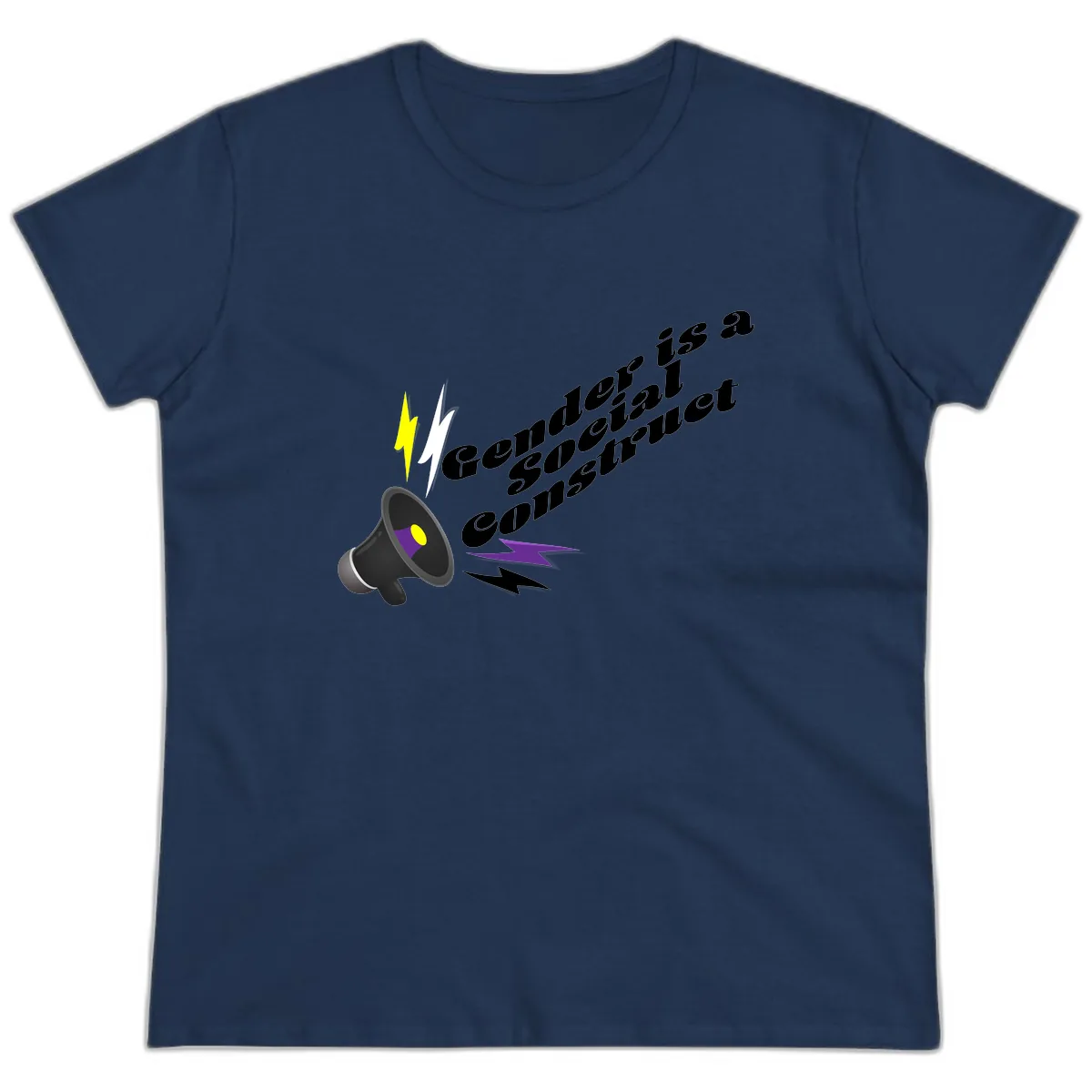 Comedian Special Announcement Ladies Tee in Navy