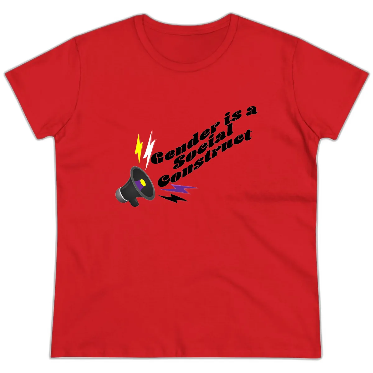 Comedian Special Announcement Ladies Tee in Red