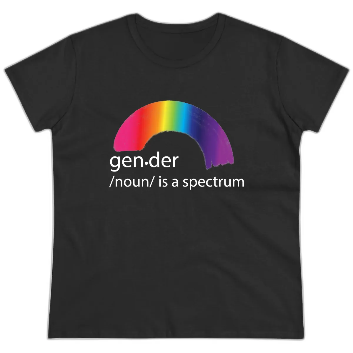 Gender Is A Spectrum Ladies Tee in Black