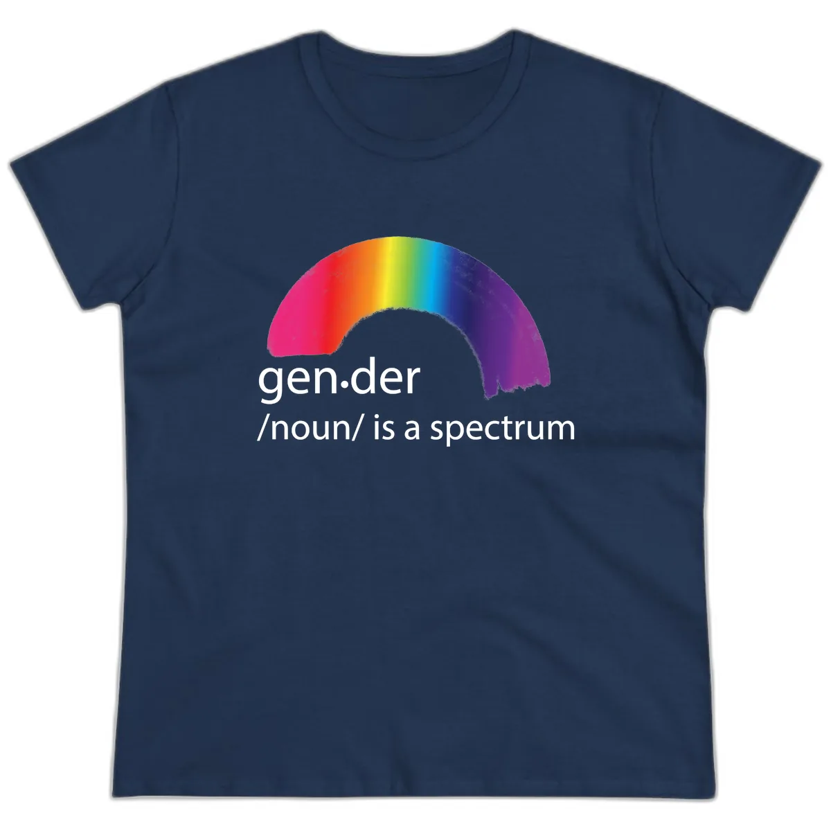 Gender Is A Spectrum Ladies Tee in Navy