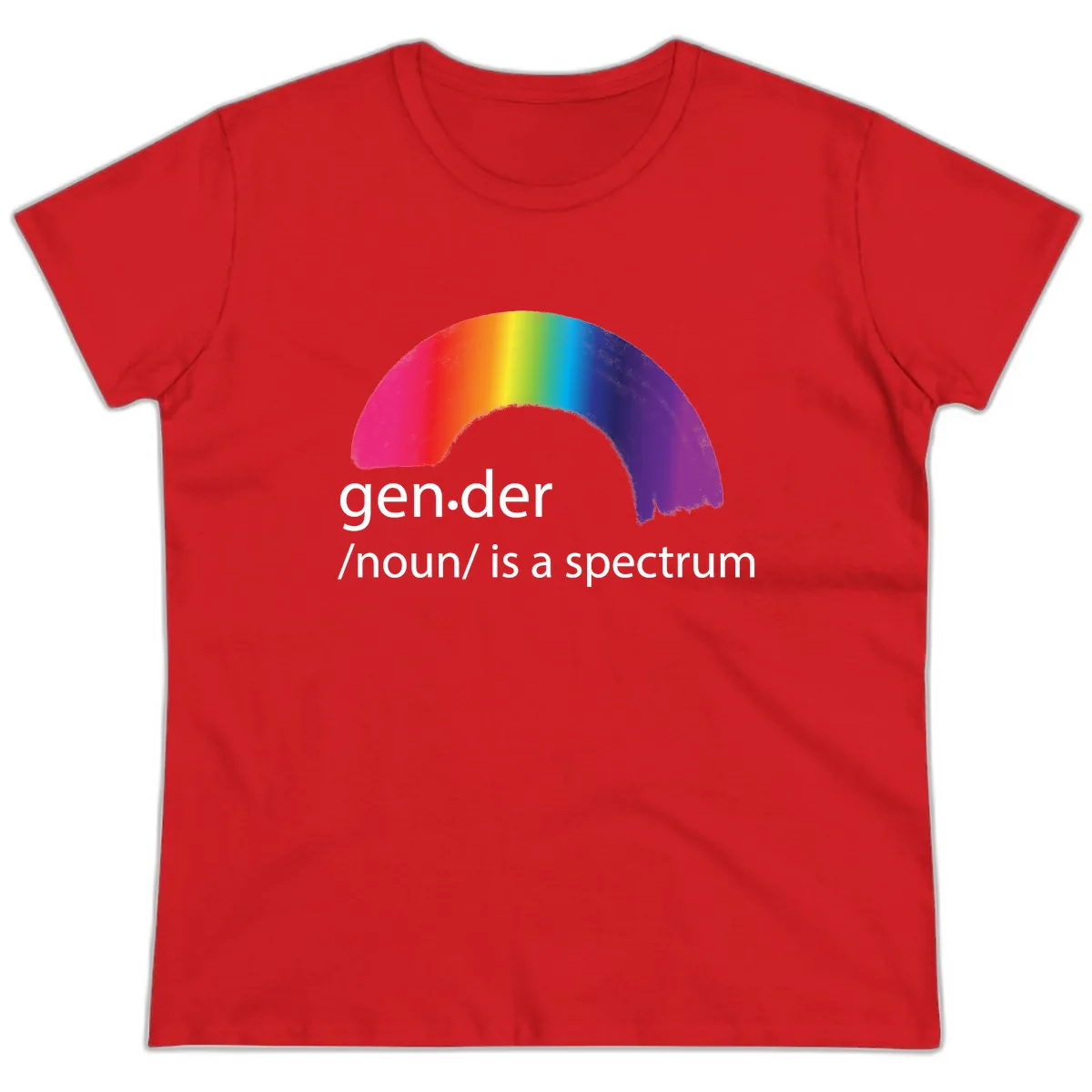 Gender Is A Spectrum Ladies Tee in Red