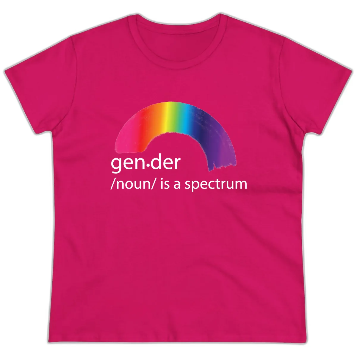 Gender Is A Spectrum Ladies Tee in Heliconia