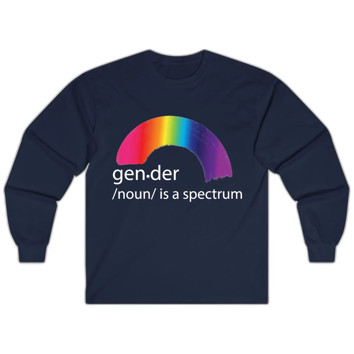 Gender Is A Spectrum Long Sleeve in Navy