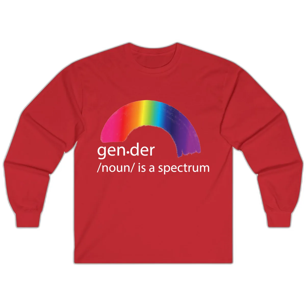 Gender Is A Spectrum Long Sleeve in Red