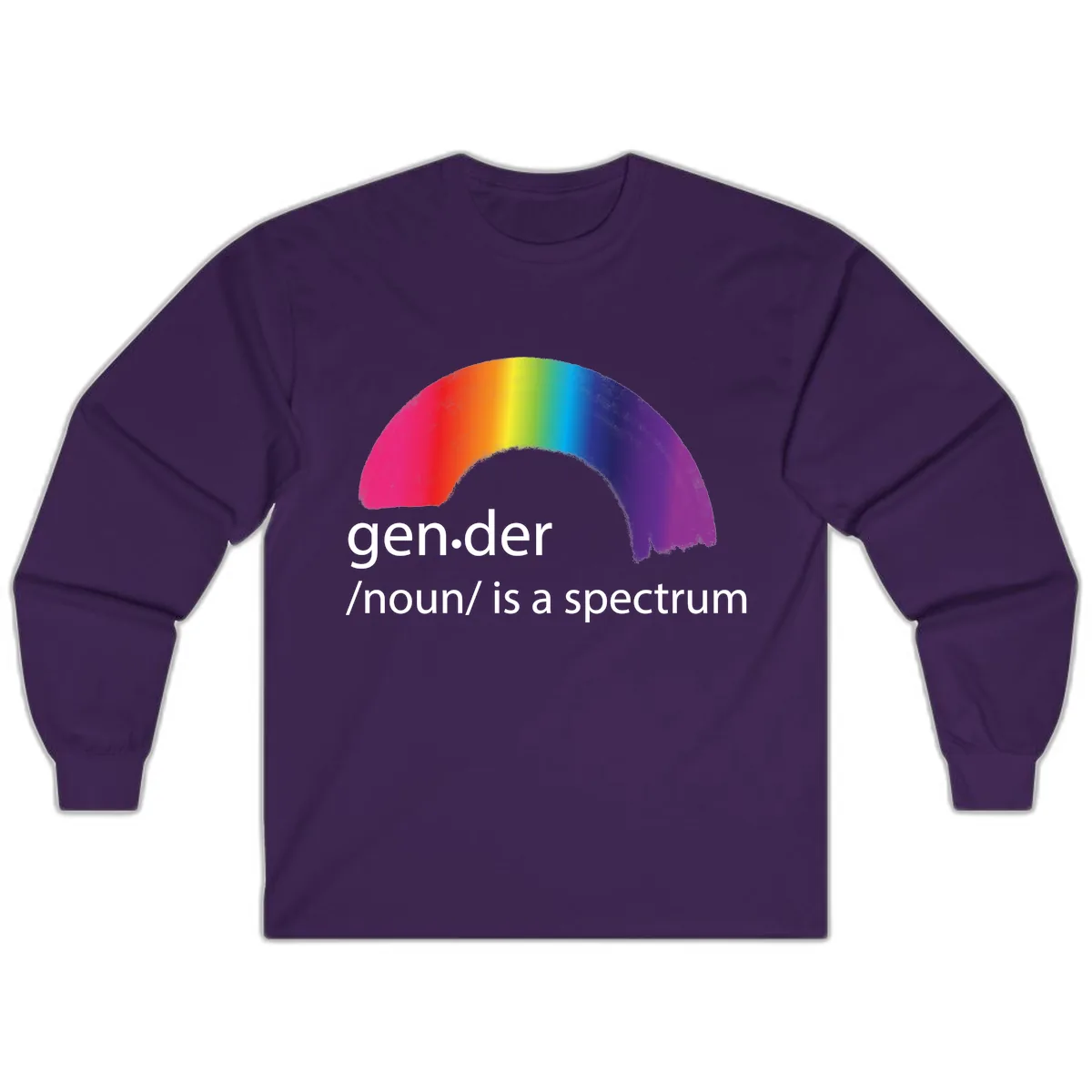 Gender Is A Spectrum Long Sleeve in Purple