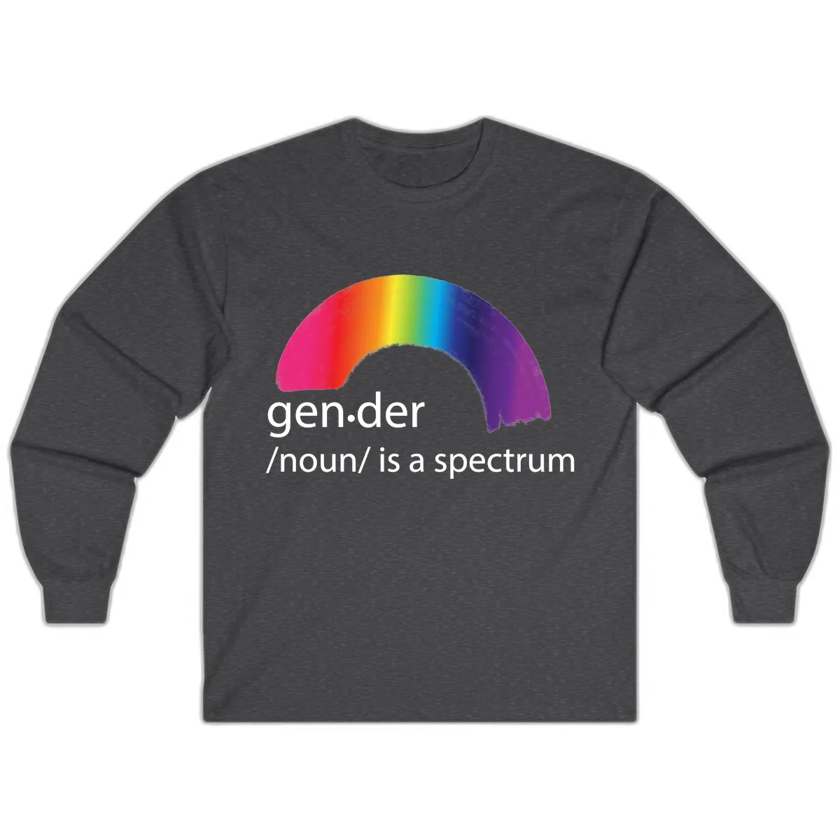 Gender Is A Spectrum Long Sleeve in Dark Heather