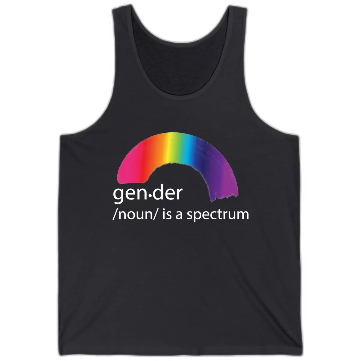 Gender Is A Spectrum Tank in Dark Grey