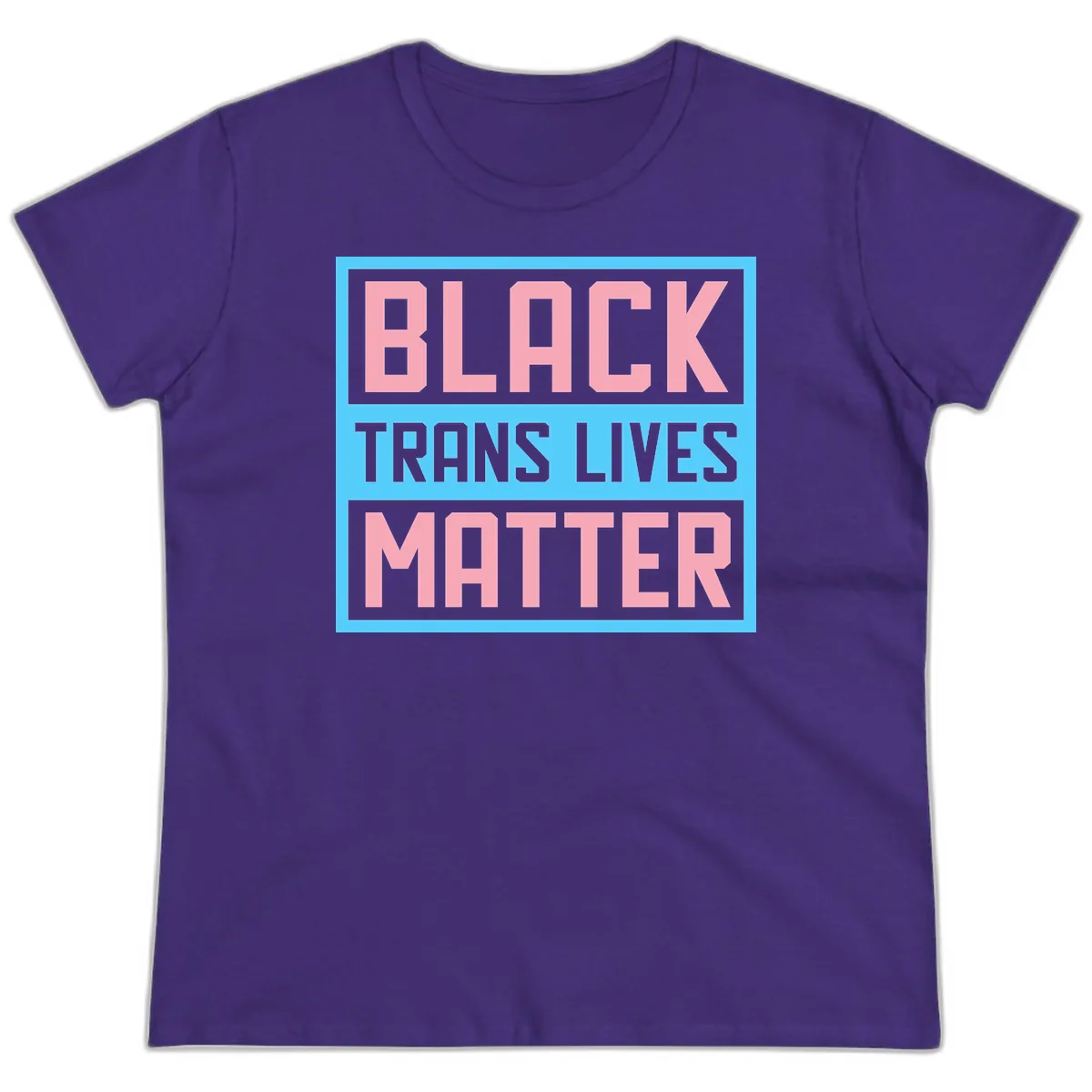 Black Trans Lives Matter Ladies Tee in Purple