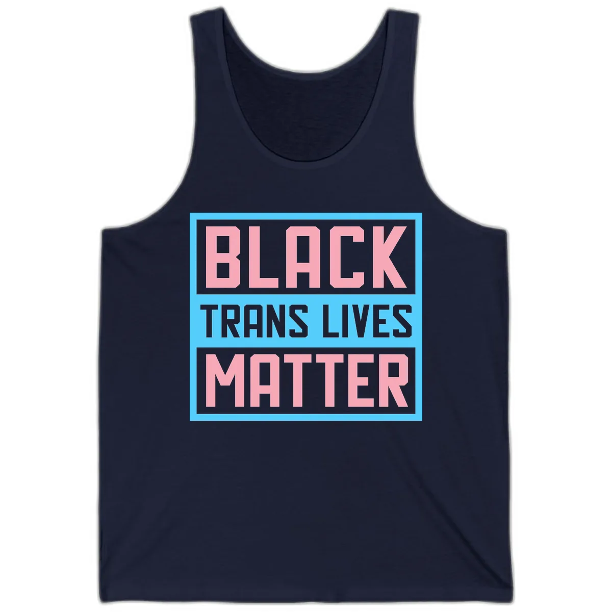 Black Trans Lives Matter Tank in Navy