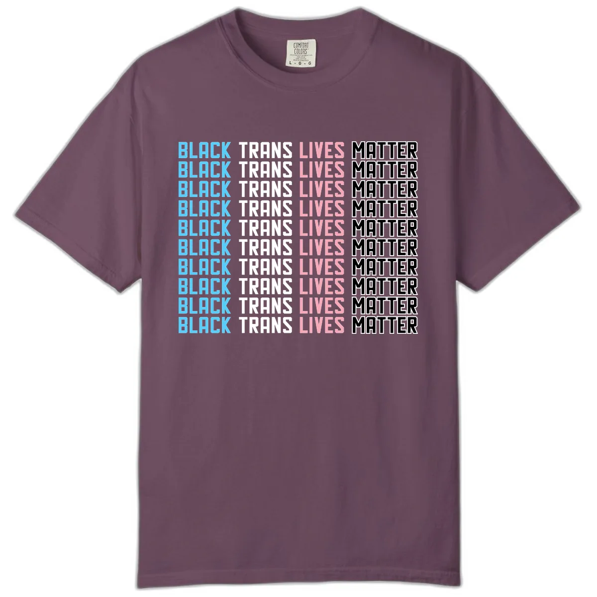 Black Trans Lives Matter Repeating Pattern Comfort Color in Berry