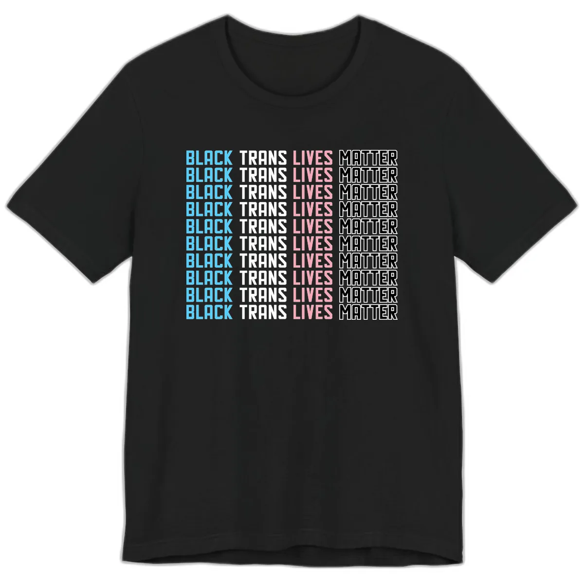 Black Trans Lives Matter Repeating Pattern Premium T-Shirt in Black