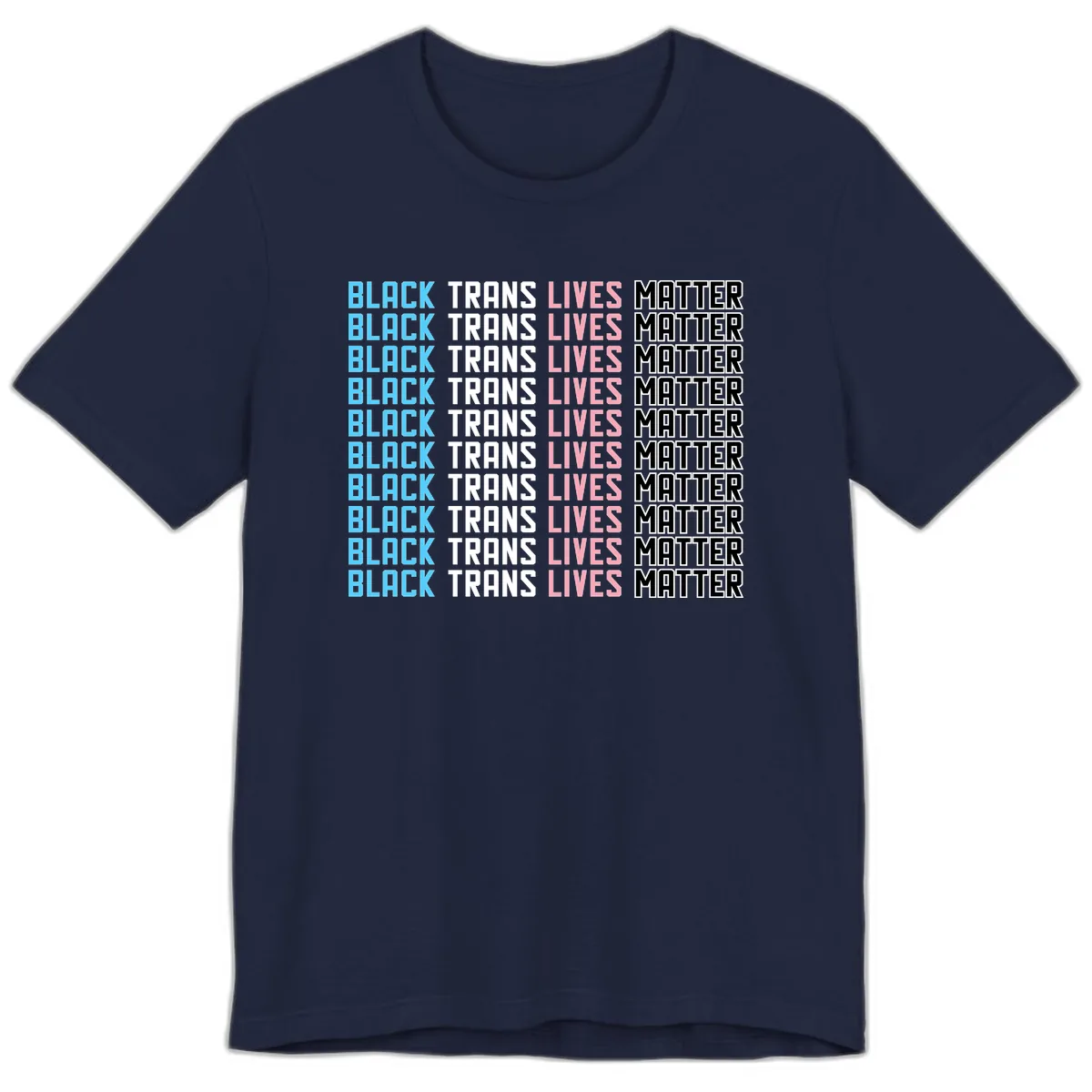 Black Trans Lives Matter Repeating Pattern Premium T-Shirt in Navy