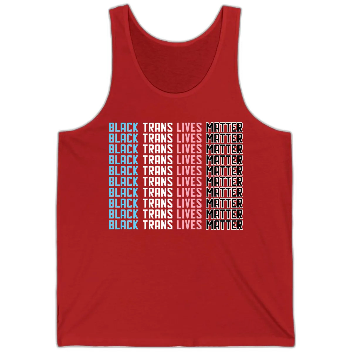 Black Trans Lives Matter Repeating Pattern Tank in Red
