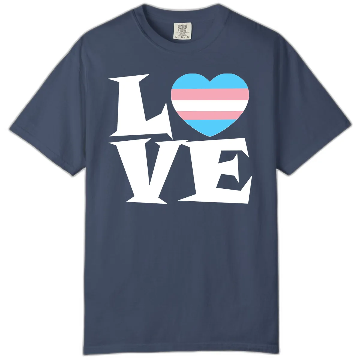 Love Wins Trans Pride Heart Comfort Color in Midnight