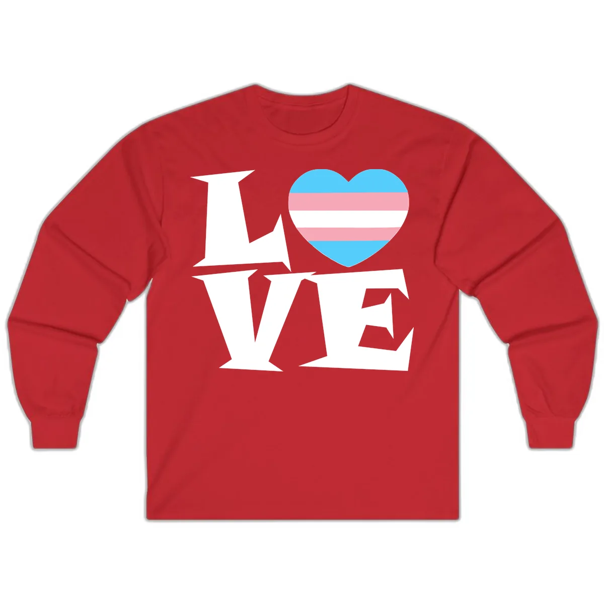 Love Wins Trans Pride Heart Long Sleeve in Red
