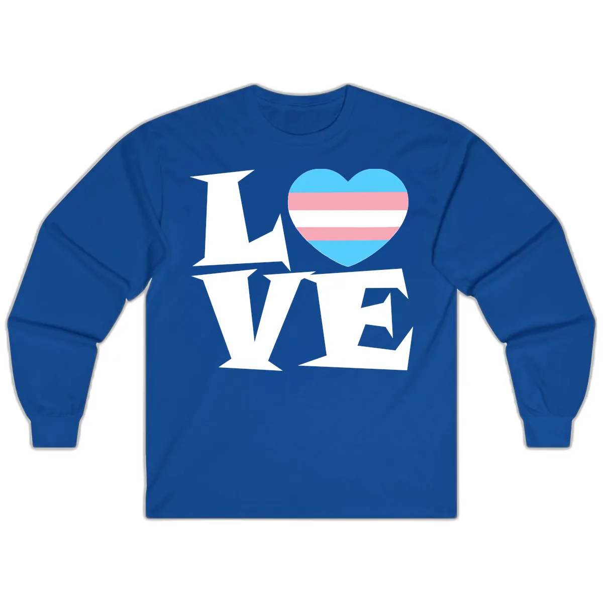 Love Wins Trans Pride Heart Long Sleeve in Royal