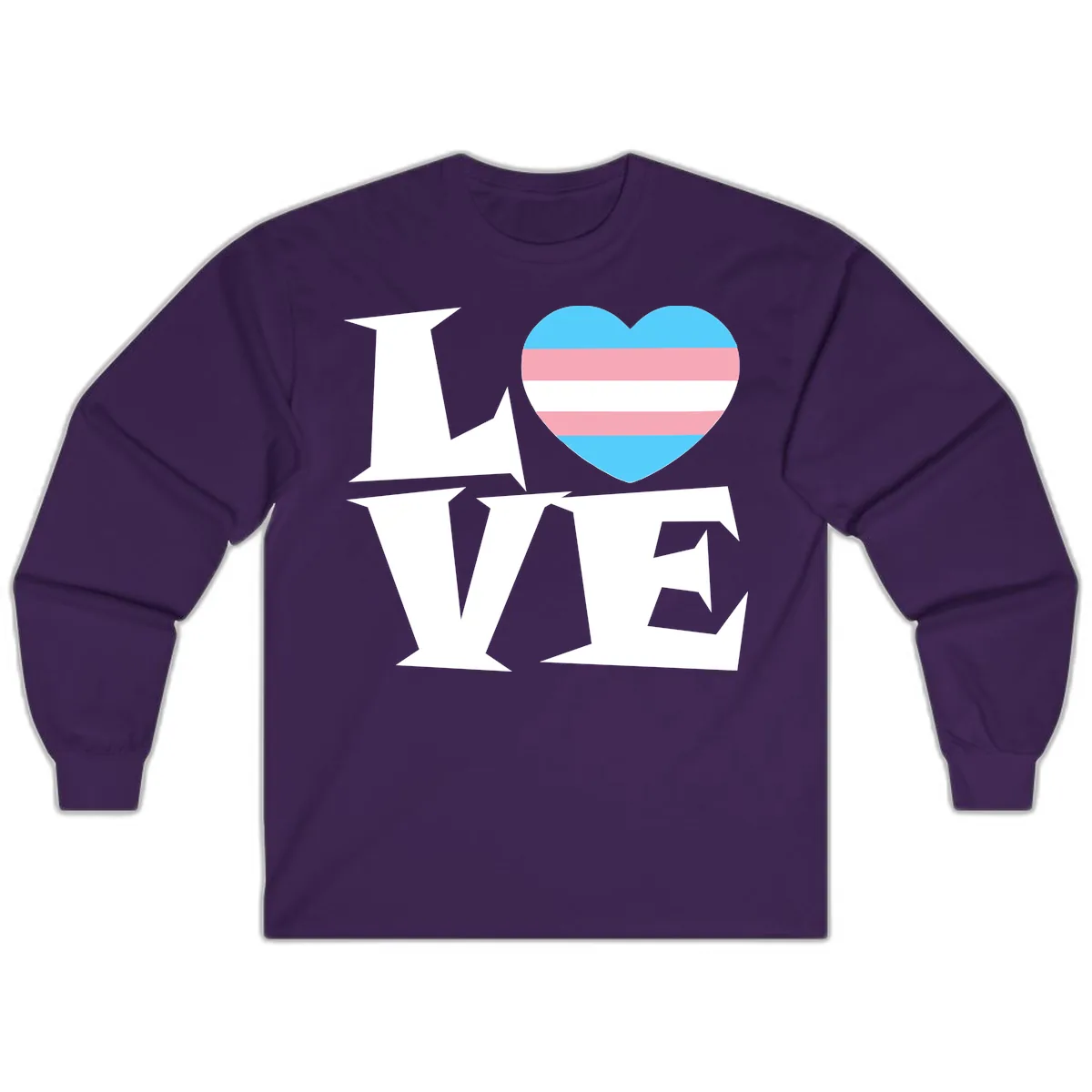 Love Wins Trans Pride Heart Long Sleeve in Purple