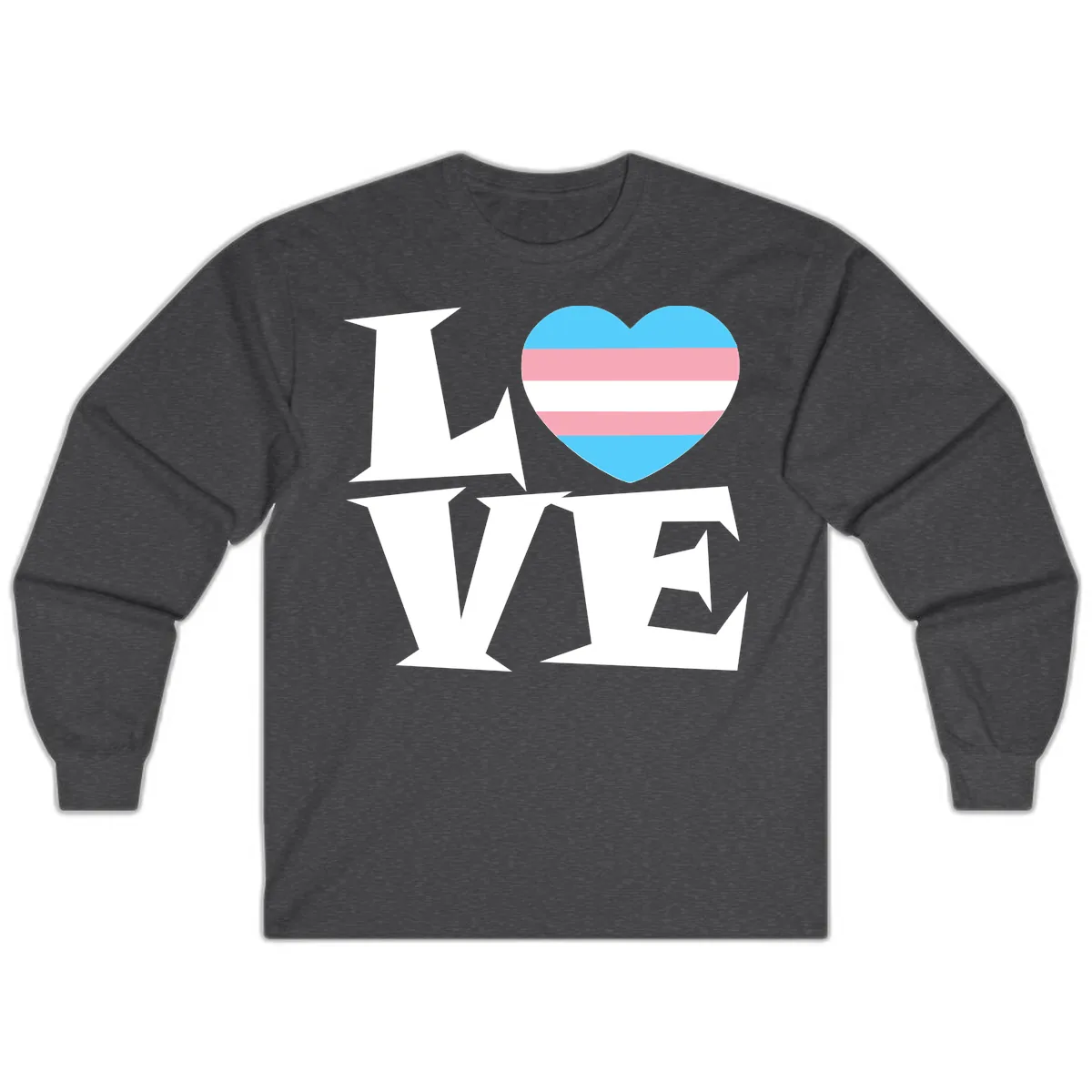 Love Wins Trans Pride Heart Long Sleeve in Dark Heather