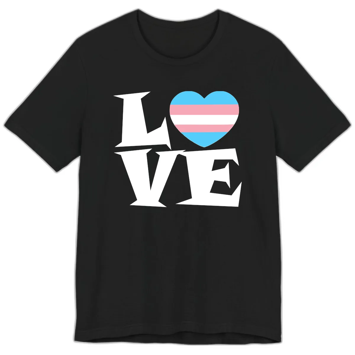 Love Wins Trans Pride Heart Premium T-Shirt in Black