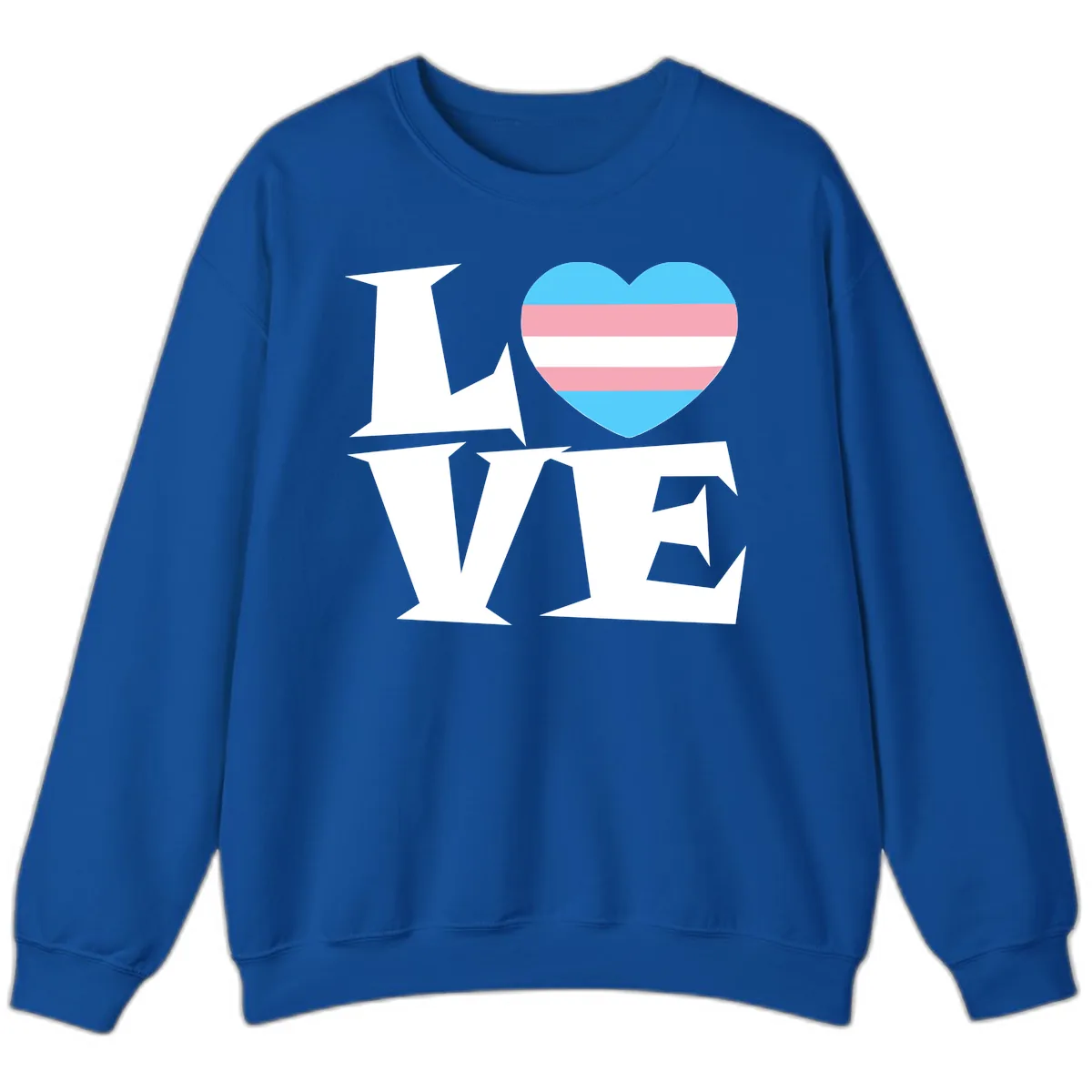 Love Wins Trans Pride Heart Sweatshirt in Royal