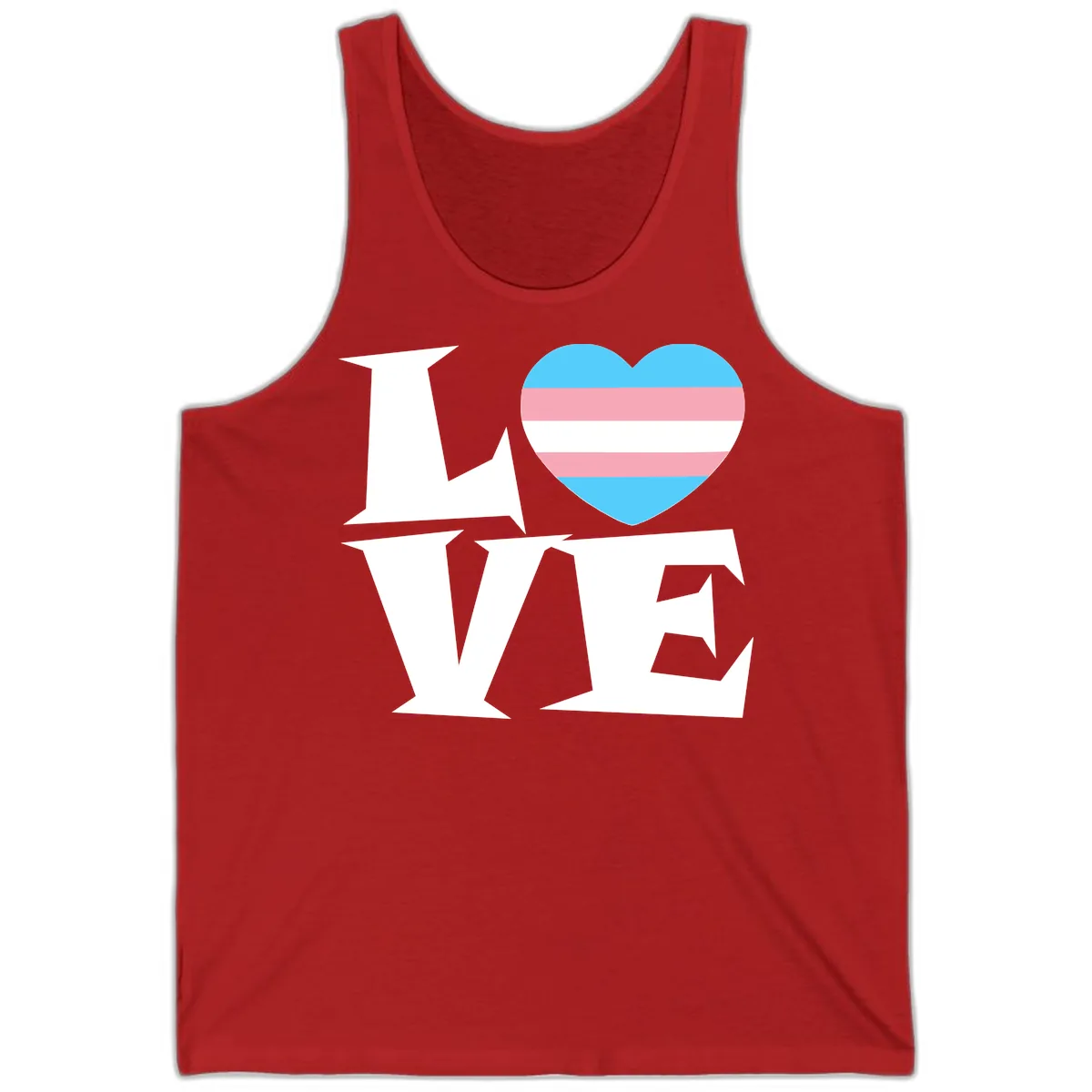 Love Wins Trans Pride Heart Tank in Red