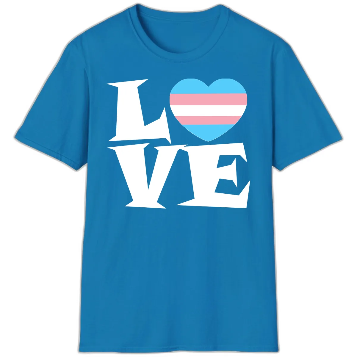 Love Wins Trans Pride Heart T-Shirt in Sapphire
