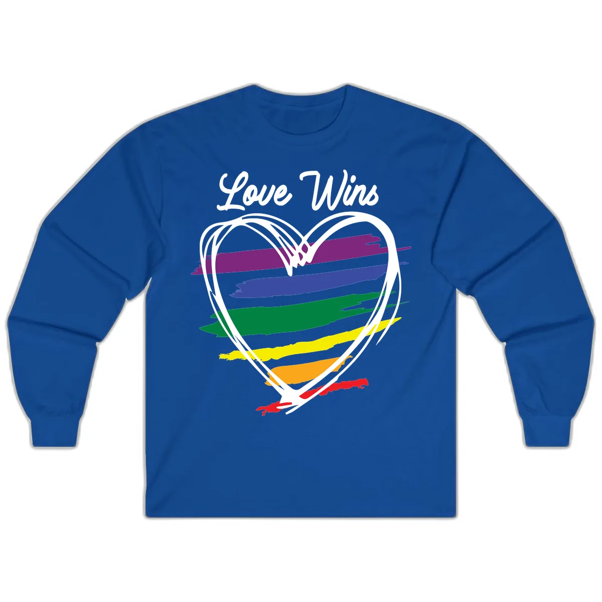 Love Wins Rainbow Heart Long Sleeve in Royal
