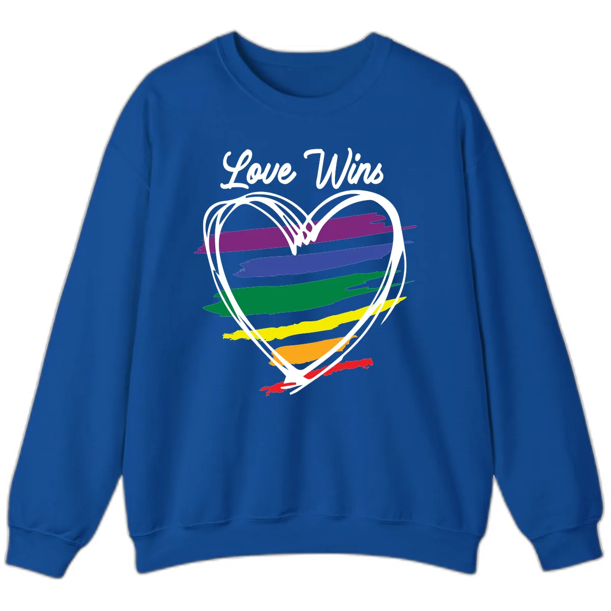 Love Wins Rainbow Heart Sweatshirt in Royal