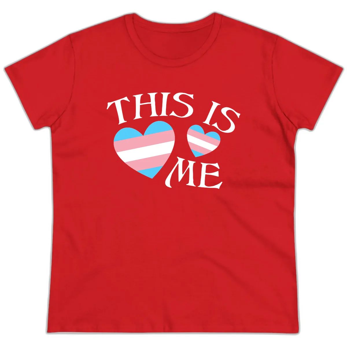 This Is Me Pride Hearts Ladies Tee in Red