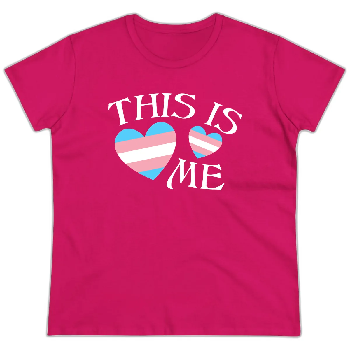 This Is Me Pride Hearts Ladies Tee in Heliconia