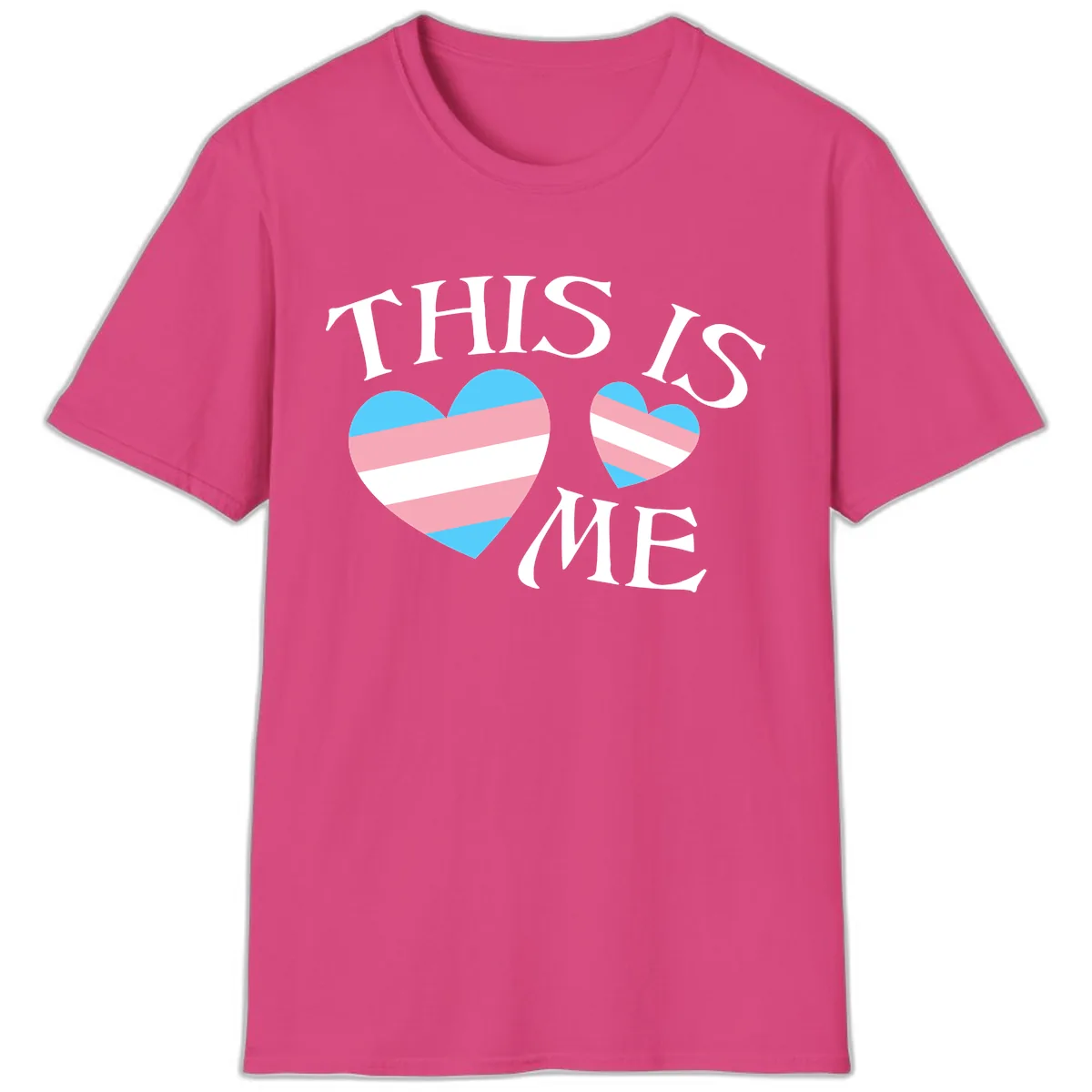 This Is Me Pride Hearts T-Shirt in Heliconia