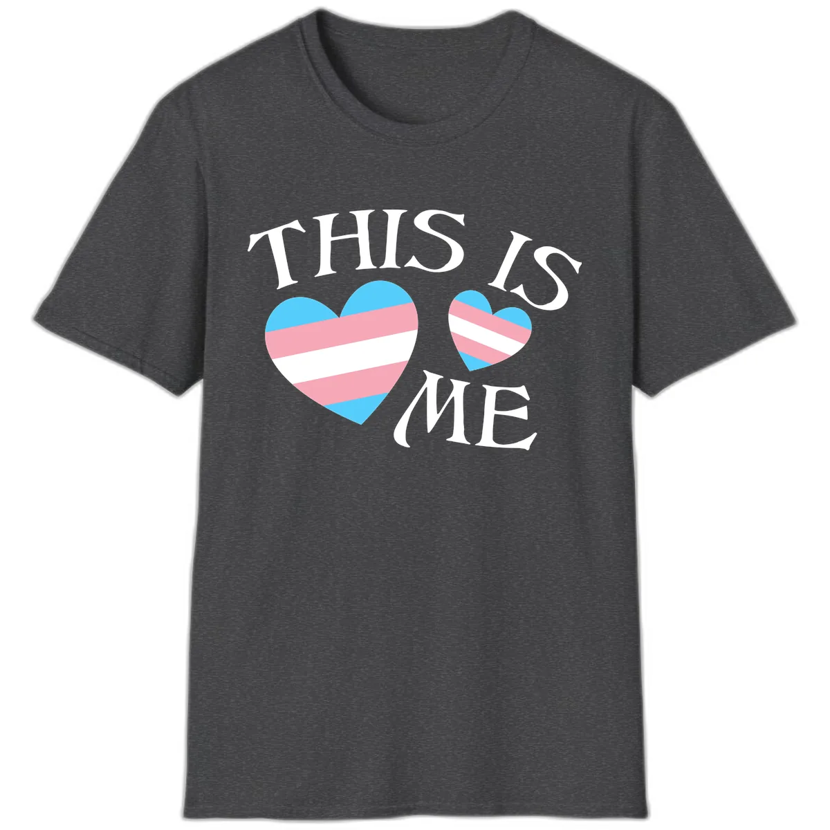This Is Me Pride Hearts T-Shirt in Dark Heather