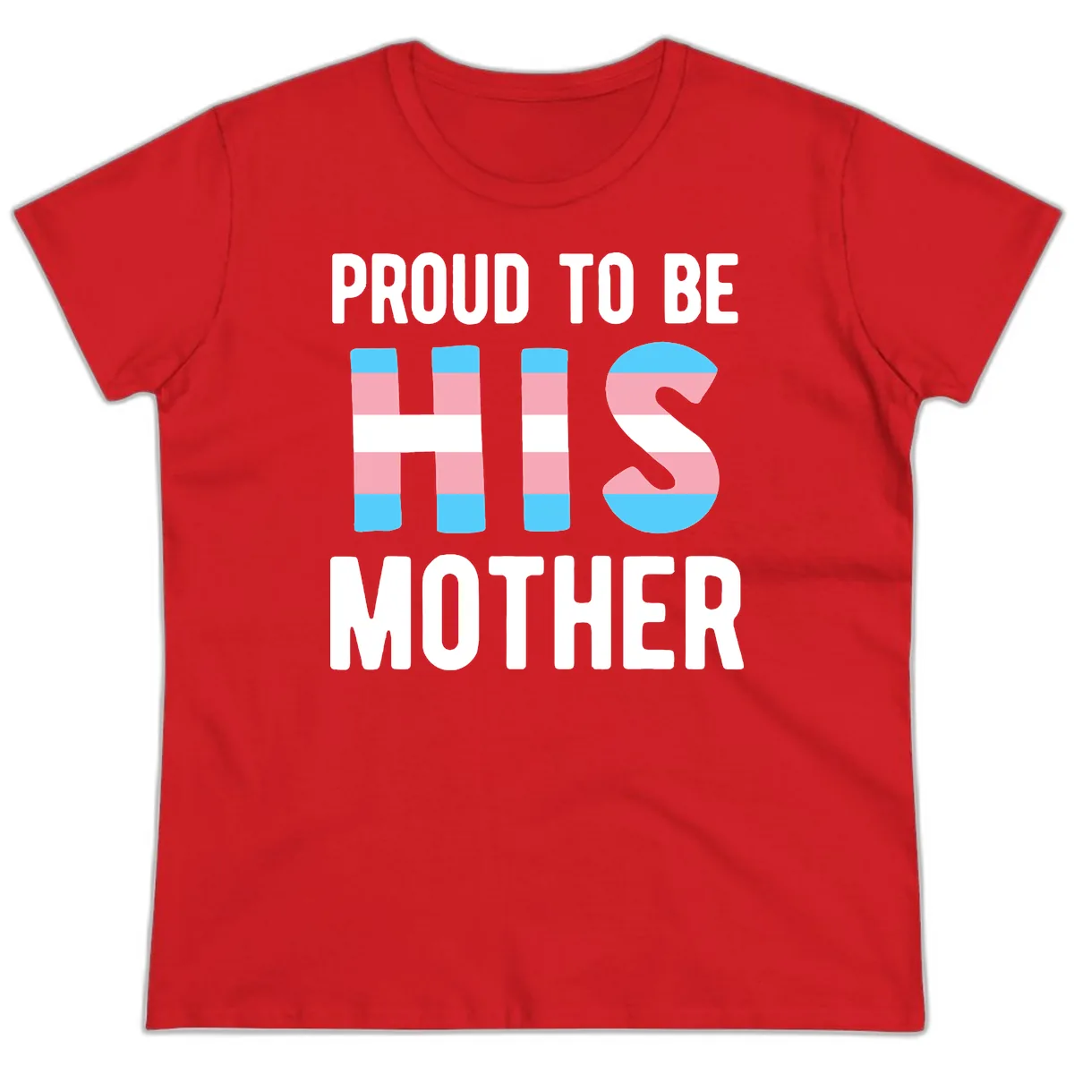 Proud To Be S Mother Ladies Tee in Red