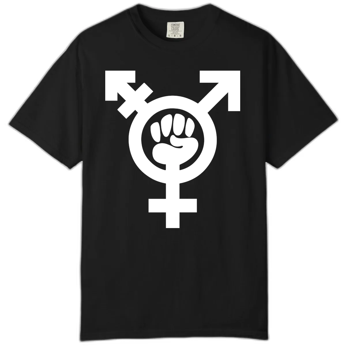 Feminist Power Fist Comfort Color in Black