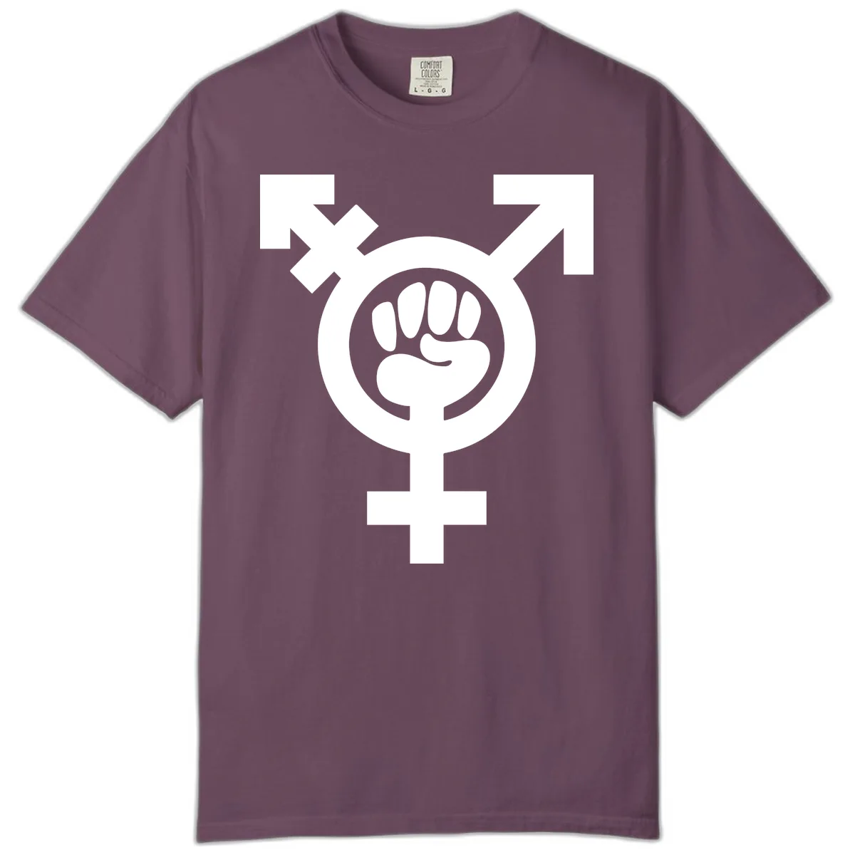 Feminist Power Fist Comfort Color in Berry