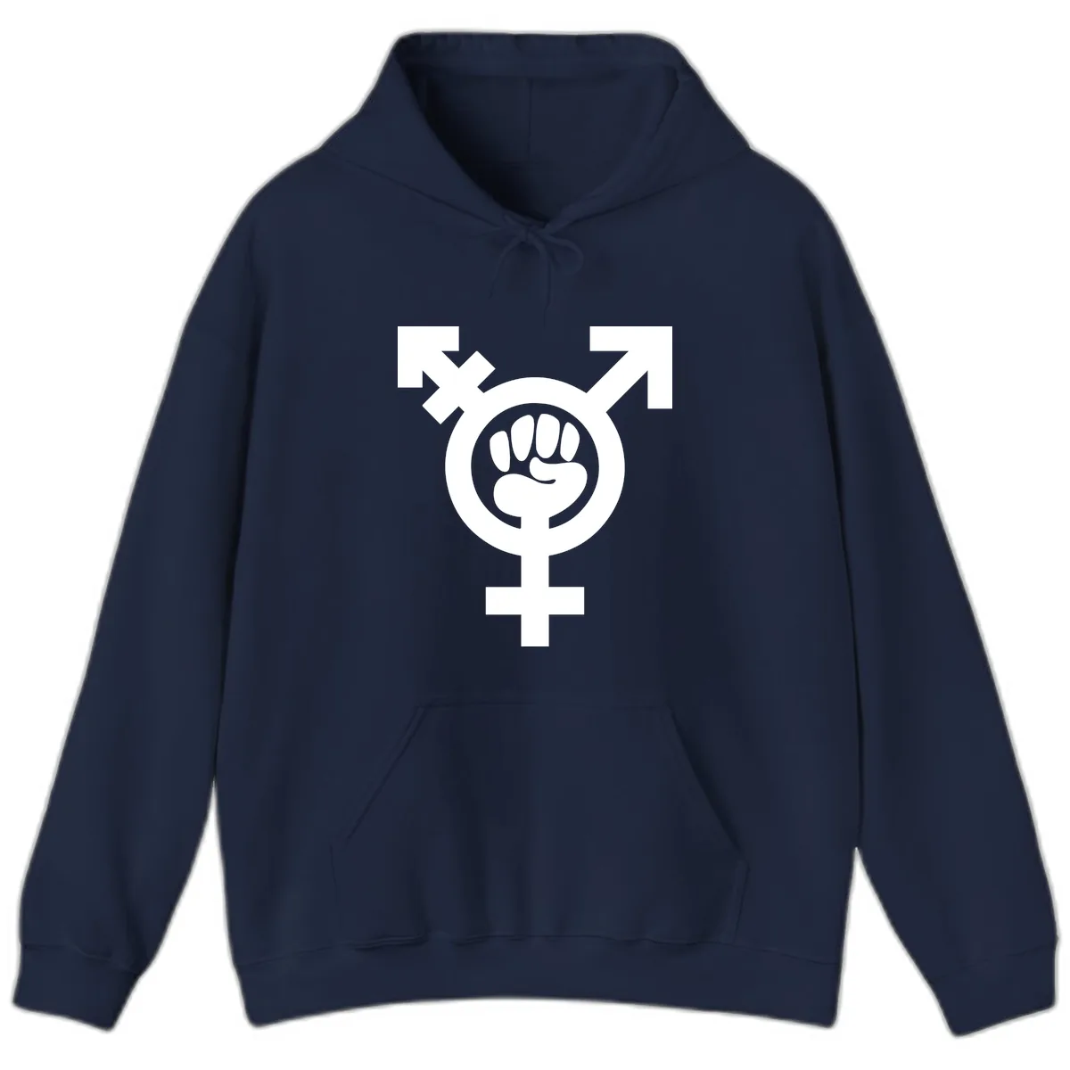 Feminist Power Fist Hoodie in Navy