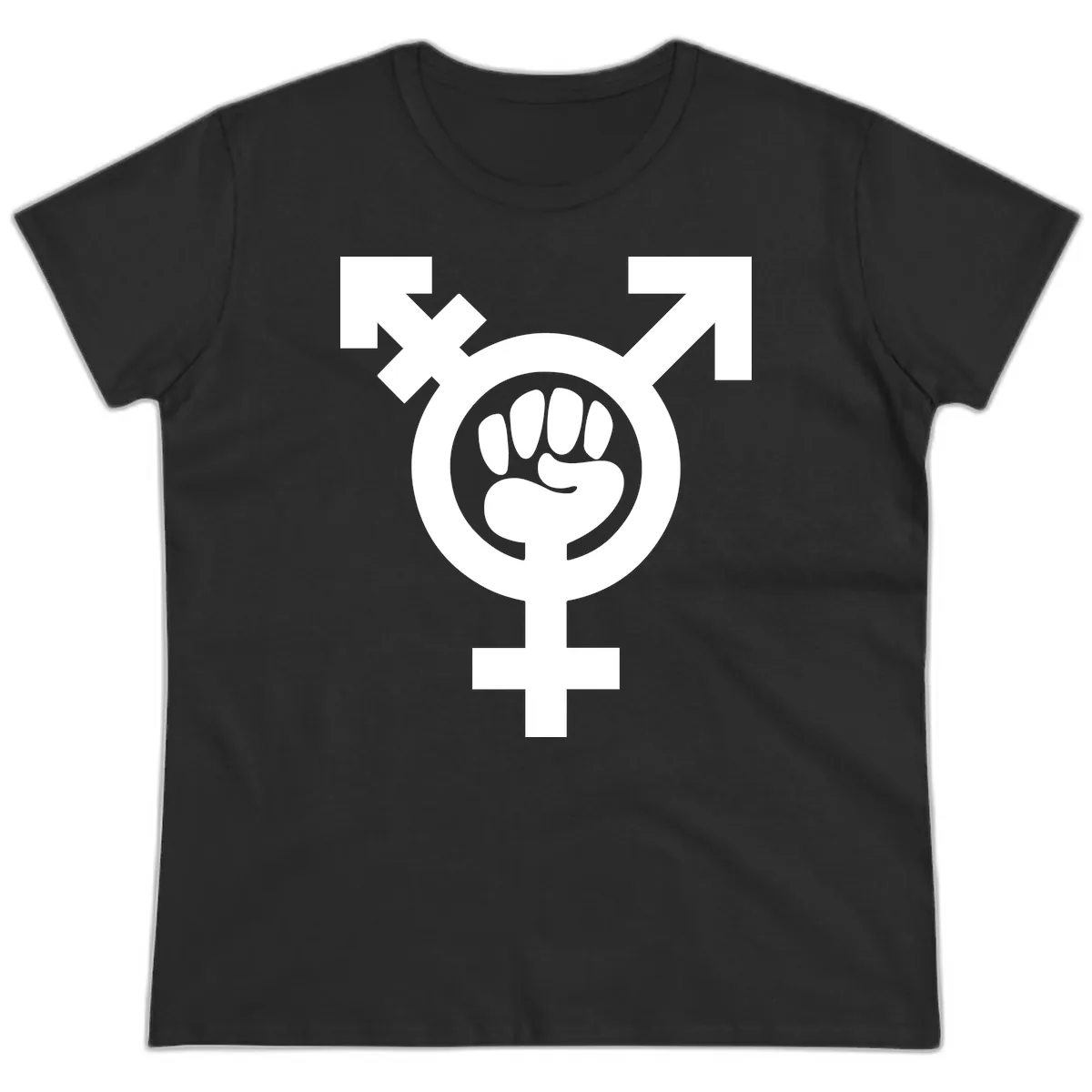 Feminist Power Fist Ladies Tee in Black