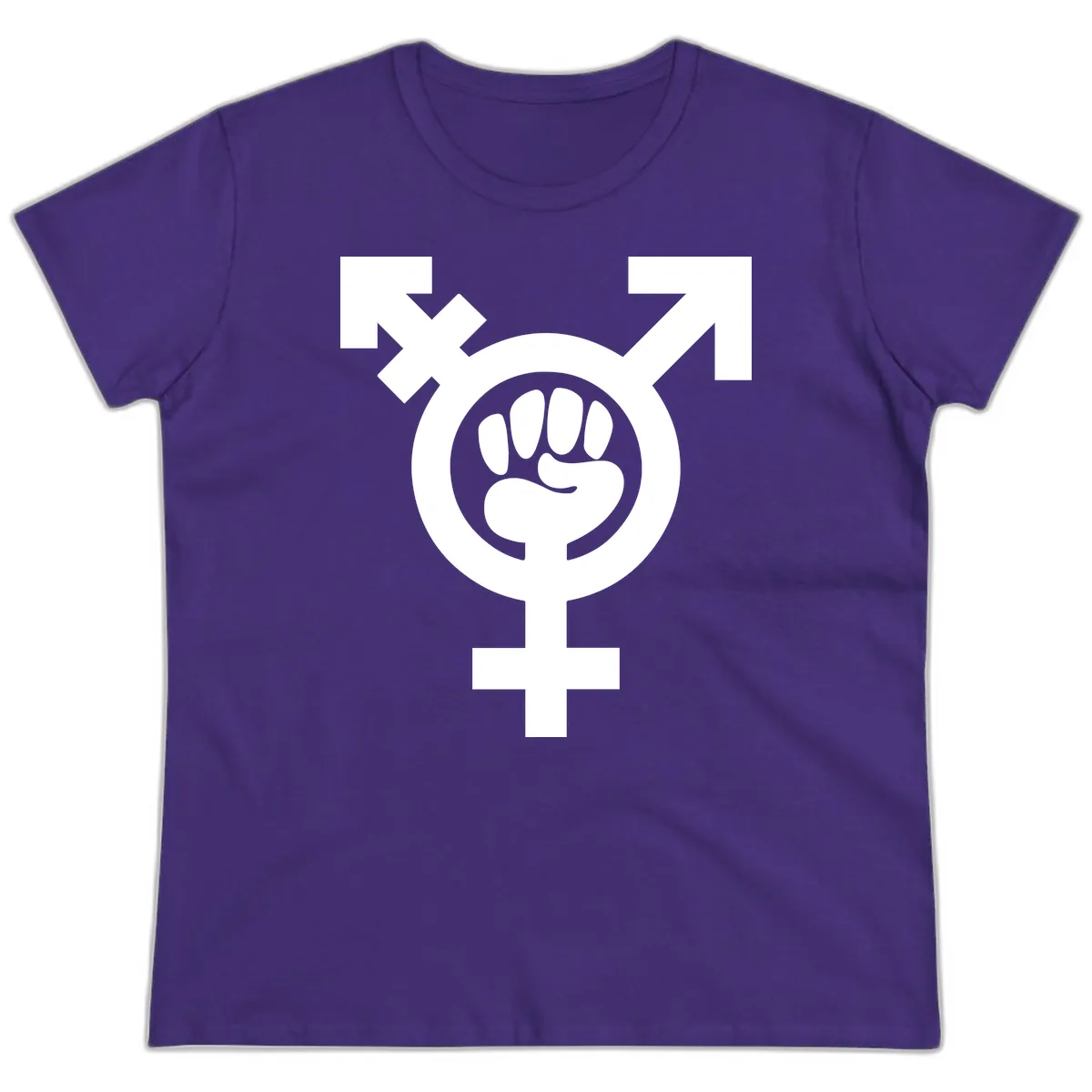 Feminist Power Fist Ladies Tee in Purple
