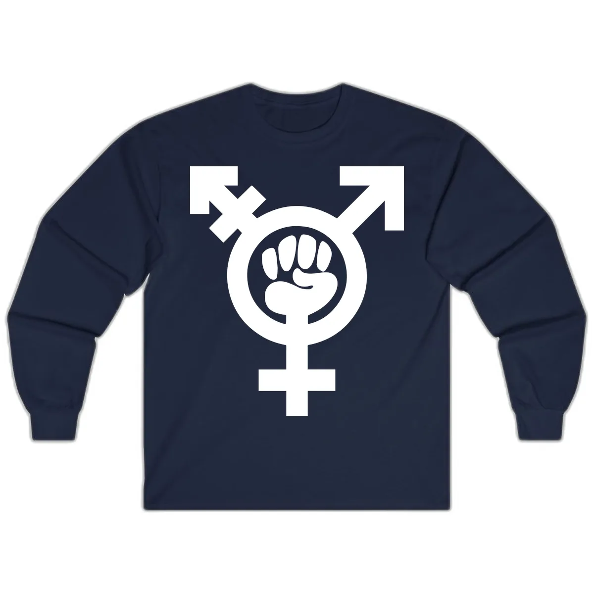Feminist Power Fist Long Sleeve in Navy