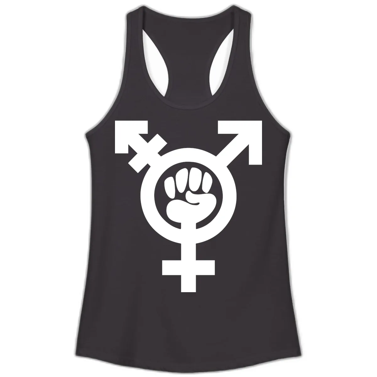 Feminist Power Fist Ladies Tank in Black
