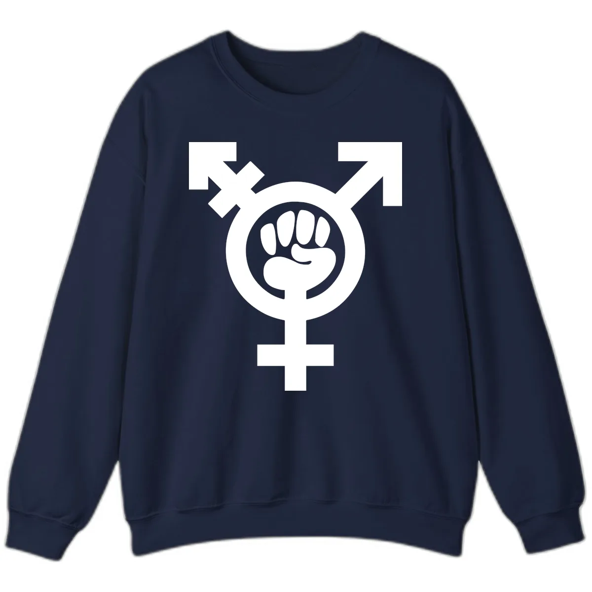 Feminist Power Fist Sweatshirt in Navy