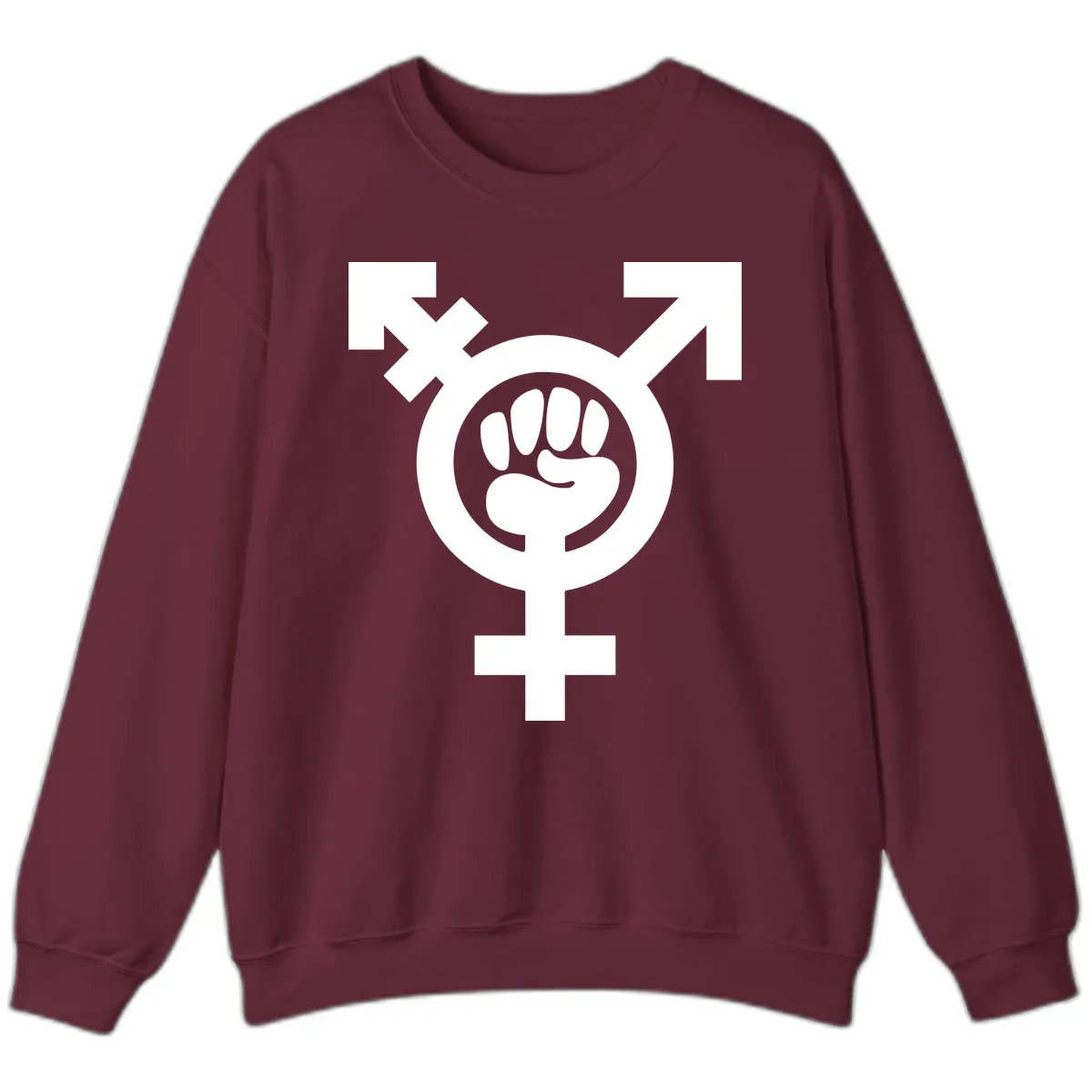 Feminist Power Fist Sweatshirt in Maroon