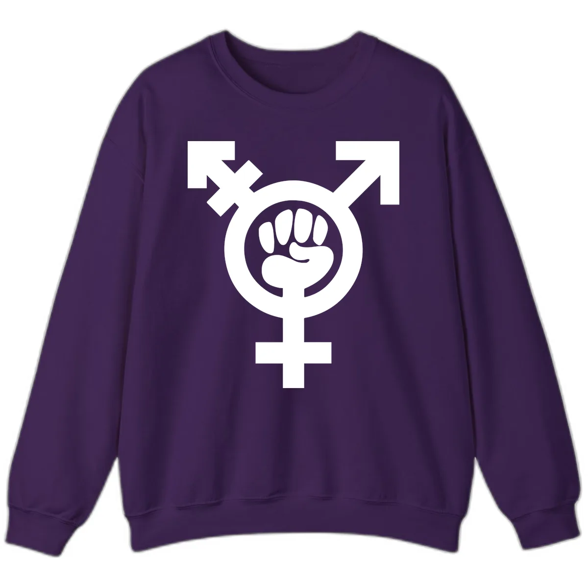 Feminist Power Fist Sweatshirt in Purple