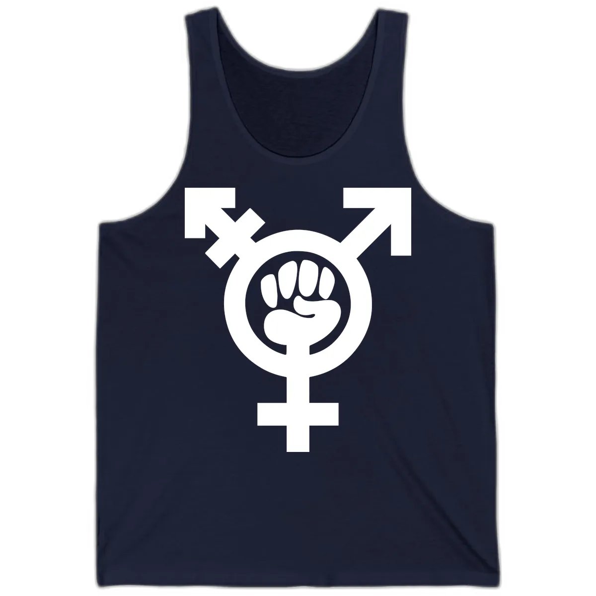 Feminist Power Fist Tank in Navy
