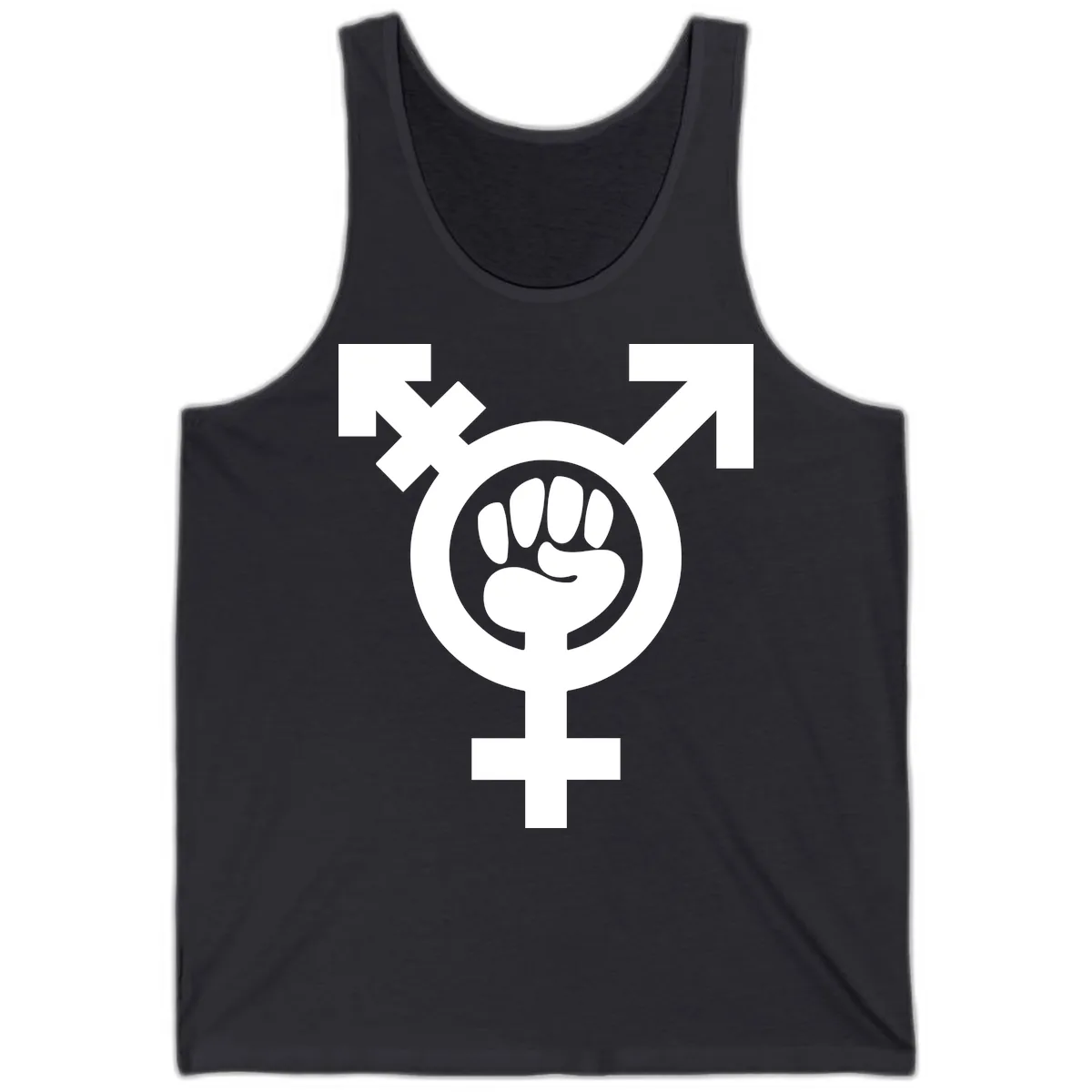 Feminist Power Fist Tank in Dark Grey