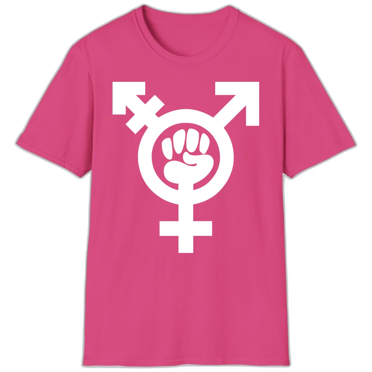 Feminist Power Fist T-Shirt in Heliconia