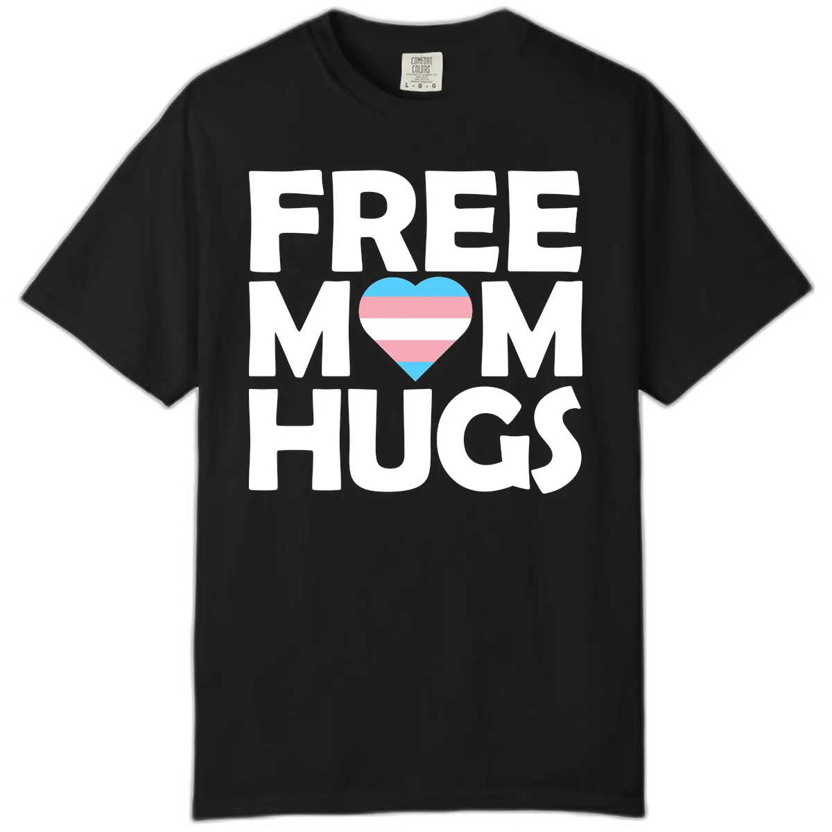 Free Mom Hugs Pride Heart Comfort Color in Black